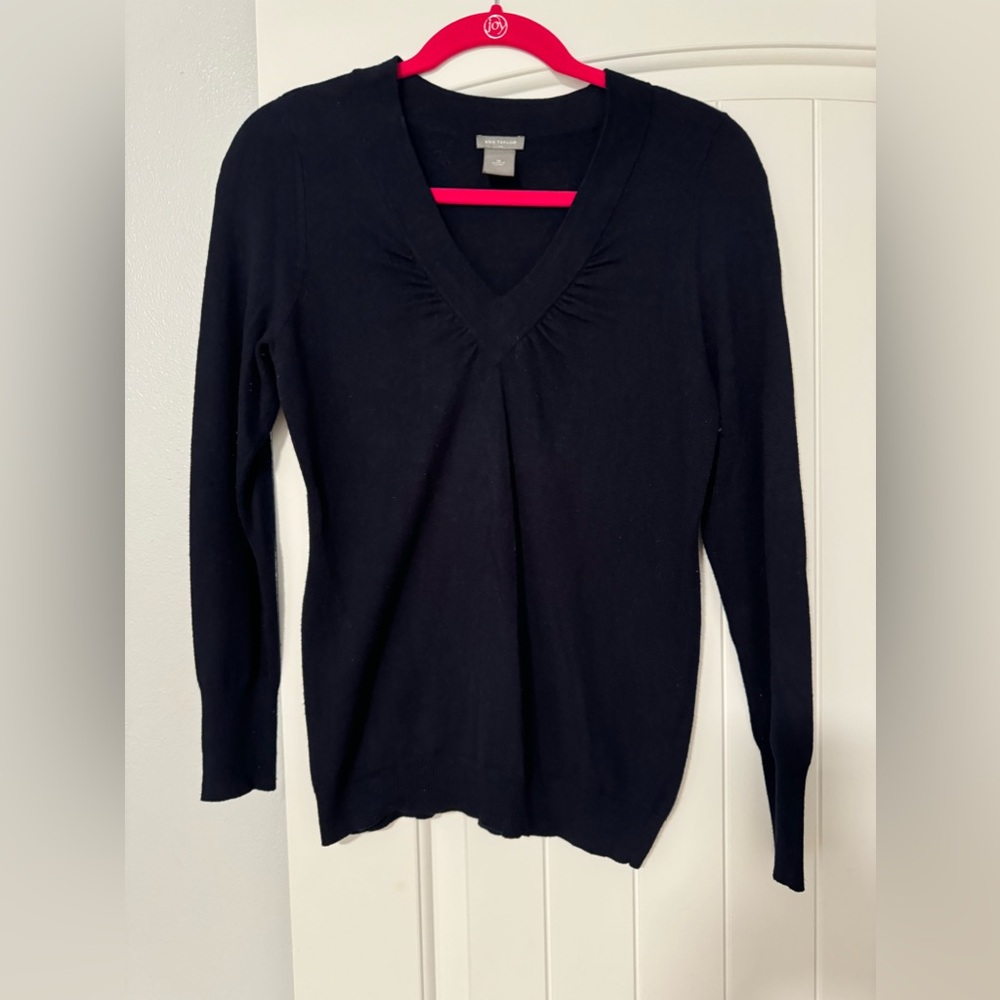 Navy sweater, Ann Taylor, polyester blend
